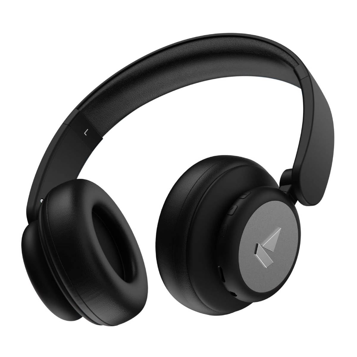 boAt Rockerz 450, 15 HRS Battery, 40mm Drivers, Padded Ear Cushions, Integrated Controls, Dual Modes, On Ear Bluetooth Headphones, Wireless Headphone with Mic (Luscious Black)