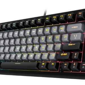 EvoFox Ronin TKL Wired Mechanical Keyboard | Gasket Sound Dampening Design, Outemu Red Silent Switches, Hot Swappable, Per-Key RGB, nKey Rollover, Volume Knob | Windows Software - Black