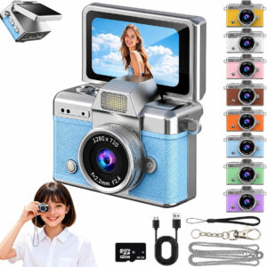 Velvix POCKET CAMERA Mini Digital Camera, 180 Flip Screen for Se...more
