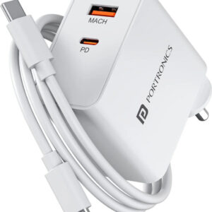 Portronics 45 W PD 3.1 A Wall Charger for Mobile with Detachable ...more
