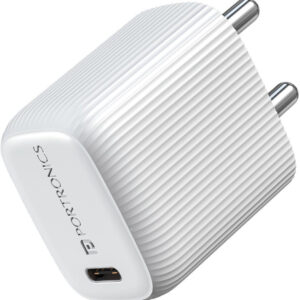 Portronics 20 W PPS 3 A Wall Charger for Mobile (White)