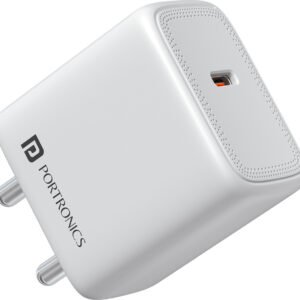 Portronics 40 W PPS 3 A Wall Charger for Mobile (White)