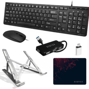 Bestor Set of 6,USB Wired Keyboard,Wire Mouse,L.P Stand,Mouse Pad...more